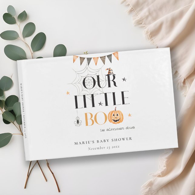 Cute Halloween Pumpkin Little Boo Baby Shower Guest Book (Creator Uploaded)