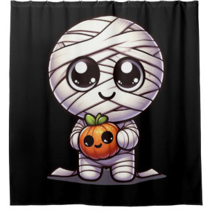 Cute Halloween pumpkin/mummy Shower Curtain