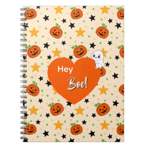 Cute Halloween Pumpkin Pattern Beige Notebook