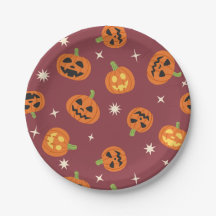 Cute Halloween Pumpkin Pattern dark red