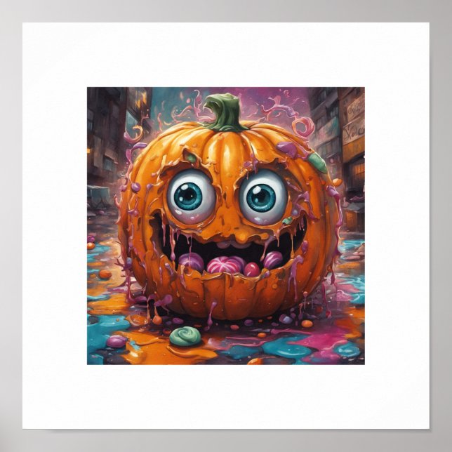 Cute Halloween Pumpkin Poster (Front)