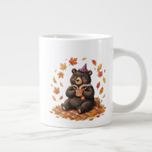 Cute Halloween Pumpkin Spice Bear Cosy Autumn T-Sh Large Coffee Mug