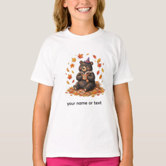 Cute Halloween Pumpkin Spice Bear Cosy Autumn T-Sh T-Shirt