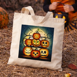 Cute Halloween Pumpkin Stack Tote Bag