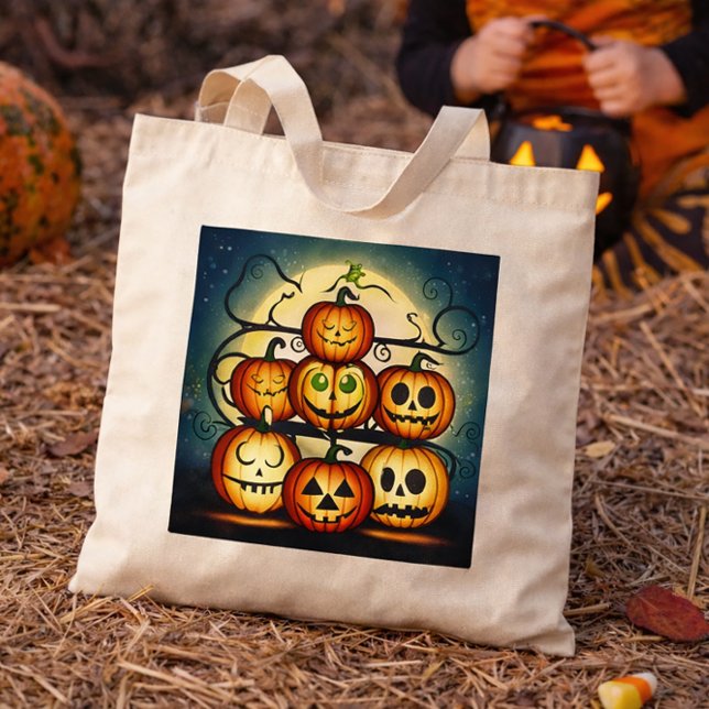 Cute Halloween Pumpkin Stack Tote Bag (Creator Uploaded)