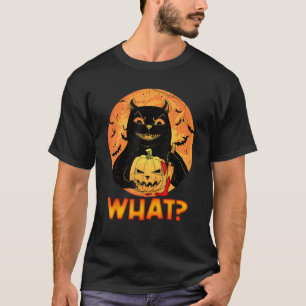 Cute Halloween Pumpkin What Murderous Cat With Kni T-Shirt
