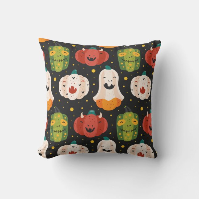 Cute Halloween Pumpkins and Gourds  Cushion (Front)