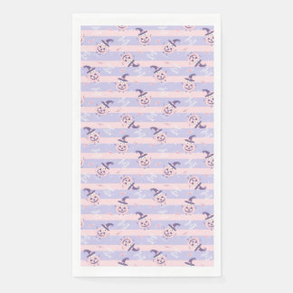 Cute Halloween Pumpkins and Witch Hats Pattern Napkin