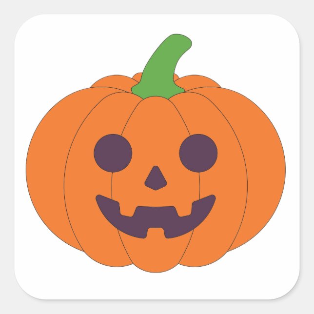 Cute Halloween Pumpkins & Black Cats Pattern Square Sticker (Front)