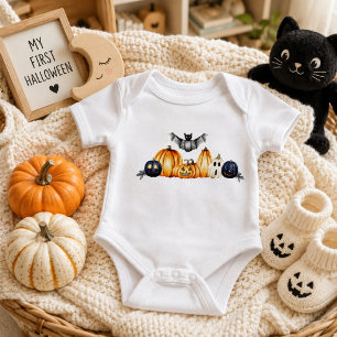 Cute Halloween Pumpkins Ghosts Bats Baby Bodysuit