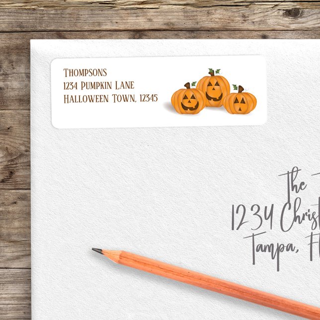 Cute Halloween Pumpkins Personalized  (Halloween cute pumpkins return address labels. )