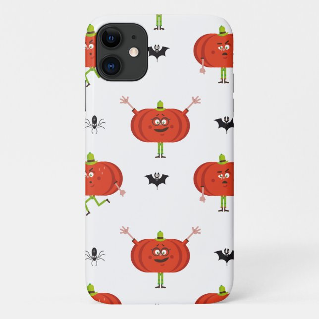 Cute halloween pumpkins, spider & bat pattern Case-Mate iPhone case (Back)