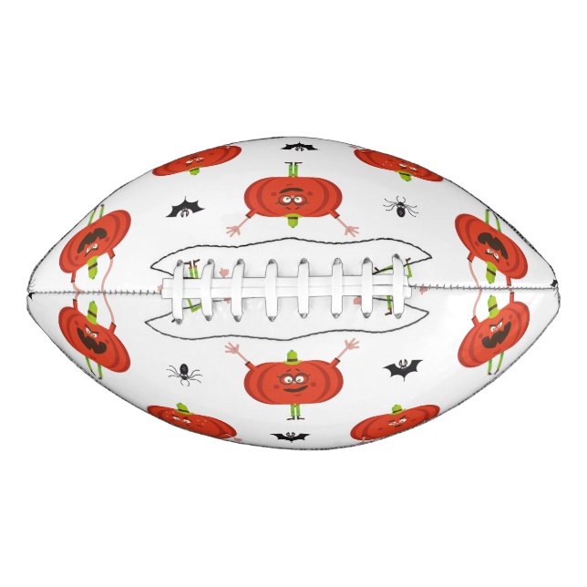 Cute halloween pumpkins, spider & bat pattern football (Front)
