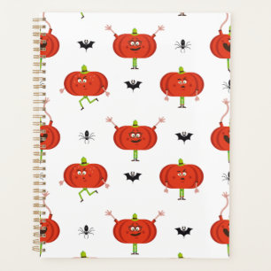 Cute halloween pumpkins, spider & bat pattern planner
