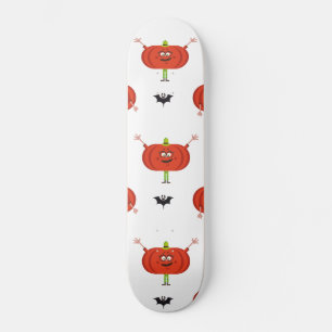 Cute halloween pumpkins, spider & bat pattern skateboard