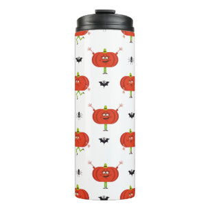 Cute halloween pumpkins, spider & bat pattern thermal tumbler