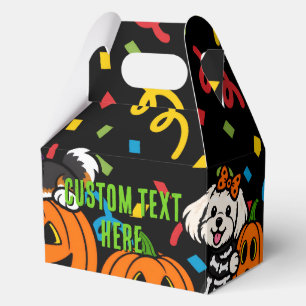 Cute Halloween Puppies Pumpkins Black Custom Favour Box