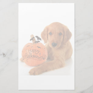 Cute Halloween Puppy With A Pumpkin Stationery