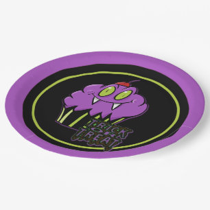 Cute Halloween Purple Vampire Cupcake Paper Plates