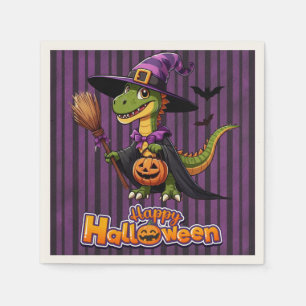 Cute Halloween Raptor/Dinosaur Witch Napkin