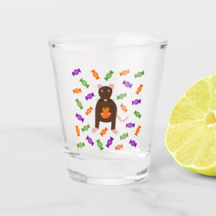 Cute Halloween Rat and Pumpkin Shot Glass