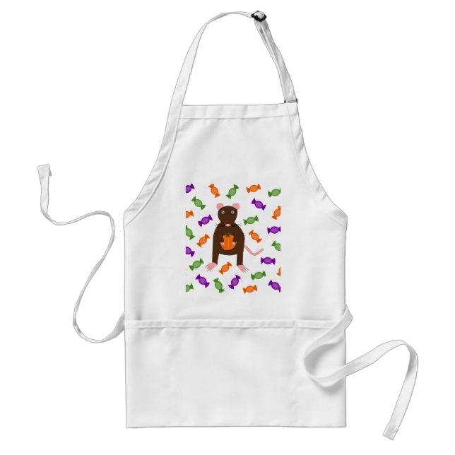 Cute Halloween Rat and Pumpkin Standard Apron (Front)