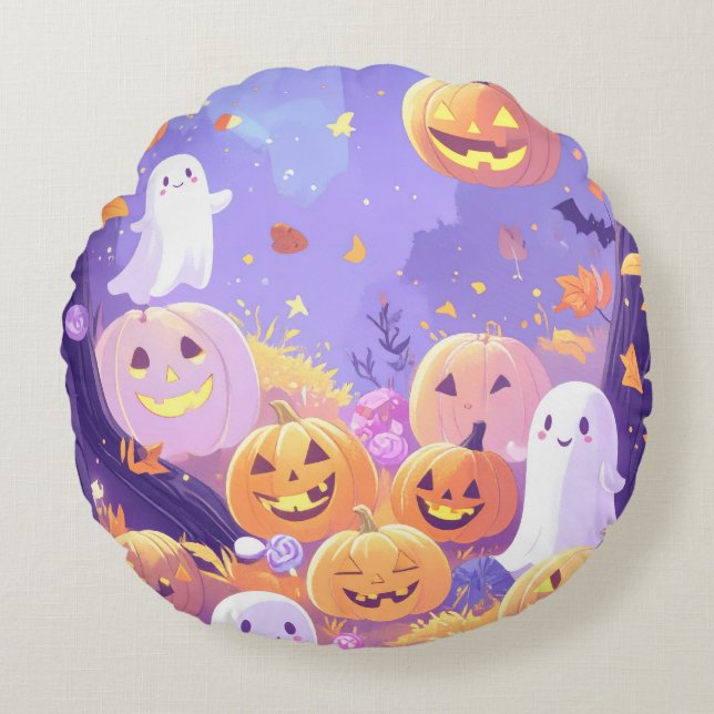  Cute Halloween  Round Cushion (Front)