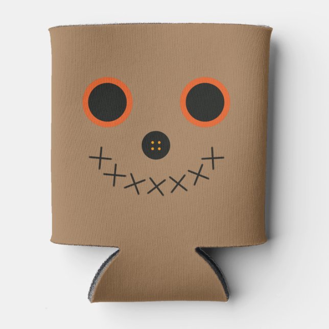 Cute Halloween Scarecrow Can Cooler (Front)