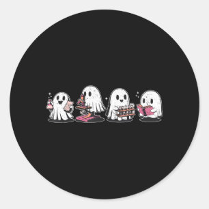 Cute Halloween Science Chemistry Ghost Laboratory Classic Round Sticker