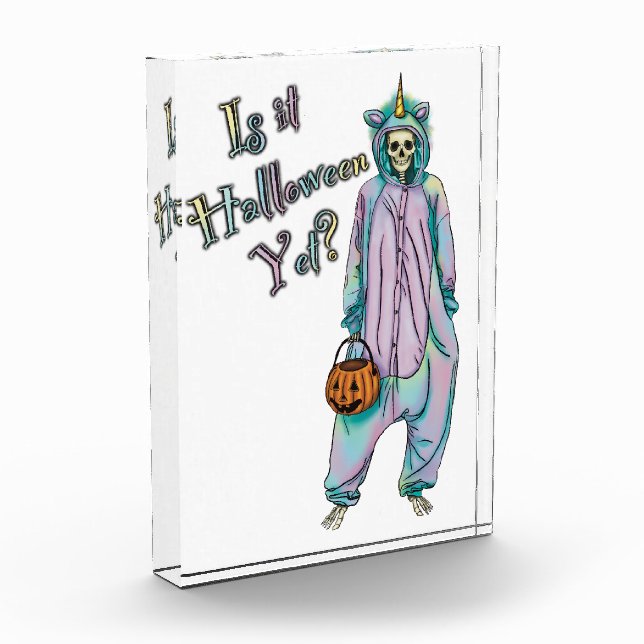 Cute Halloween Skeleton Photo Block (Left)