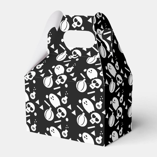 Cute Halloween Skull Confetti Pumpkin Ghost Favour Box (Front Side)