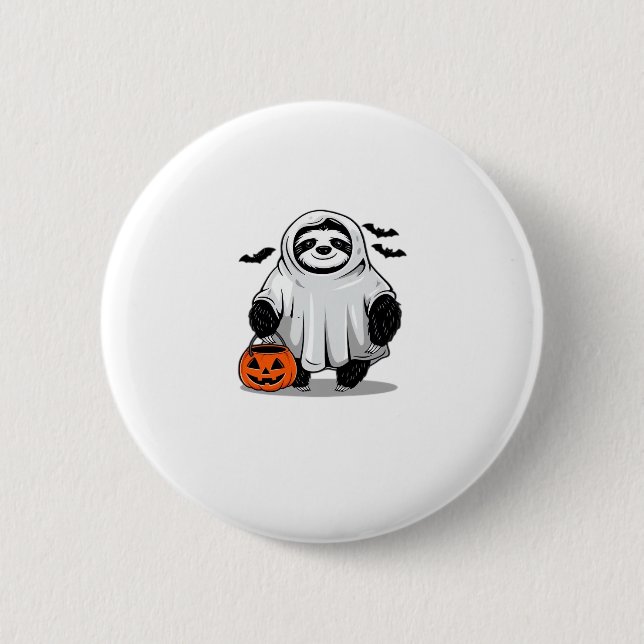 Cute Halloween Sloth T-Shirt Adorable and Spooky D 6 Cm Round Badge (Front)