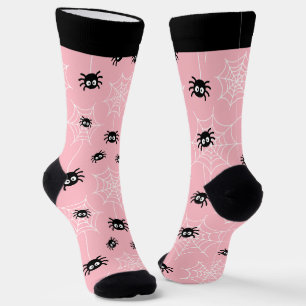 Cute Halloween Spider and Web Socks with Name