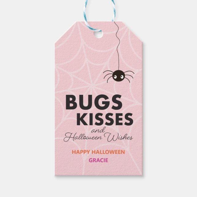 Cute Halloween Spider Gift | Pink  Tags (Front)