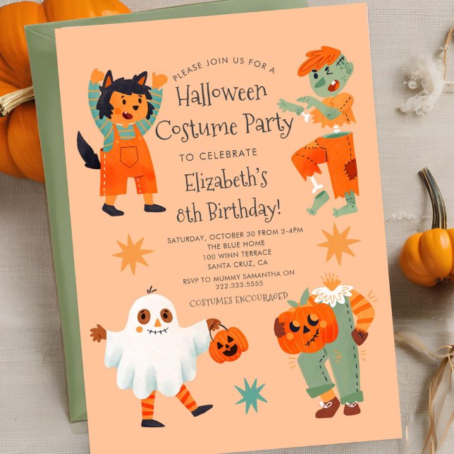 Cute Halloween Spooktacular Costume Birthday Party Invitation (Creator Uploaded)