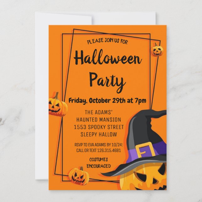 Cute Halloween Spooktacular Party Invitation (Front)