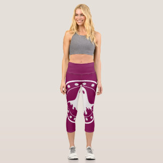 Cute Halloween Spooky Ghost Orange & White Capri Leggings
