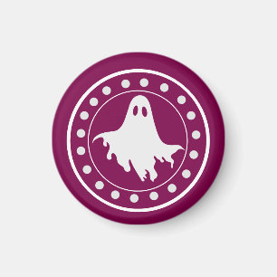 Cute Halloween Spooky Ghost Orange & White Magnet
