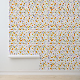 Cute Halloween Spooky Pumpkin and Candy Pattern Wallpaper