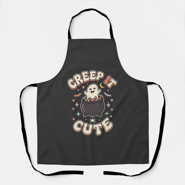 Cute Halloween Spooky Vibes Apron (Front)