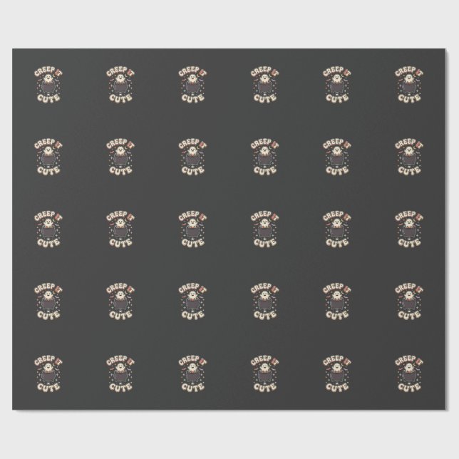 Cute Halloween Spooky Vibes Wrapping Paper (Flat)