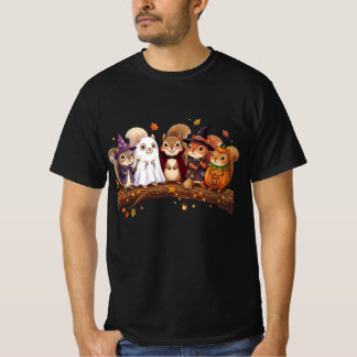 Cute Halloween Squirrels Costume Autumn T-Shirt