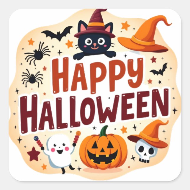 Cute Halloween Sticker (Front)