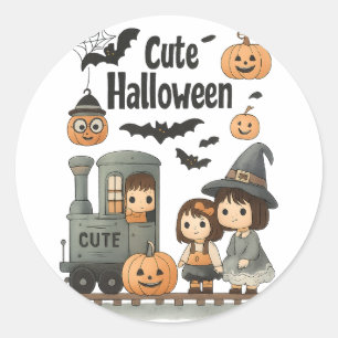 Cute Halloween Sticker – Witch, Ghost & Pumpkin Ch