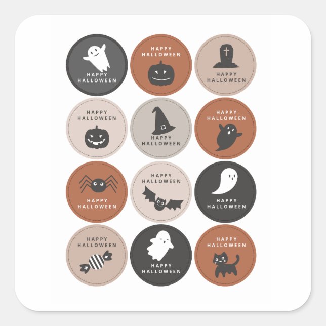 Cute Halloween Stickers & Labels  (Front)