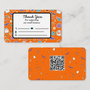 Cute Halloween Thank You Cards - Ghost Pumpkin Bat