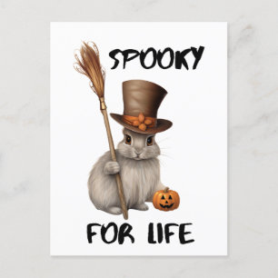 Cute Halloween-Themed Bunny Design Holiday Postcard