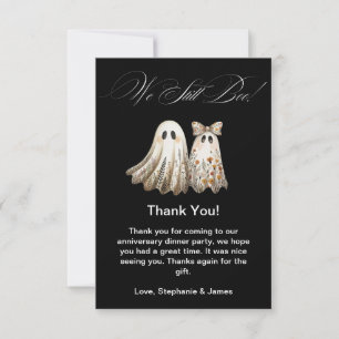 Cute Halloween-Themed Wedding Anniversary Dinner Thank You Card