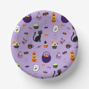 Cute Halloween Treat Party Paper Plate