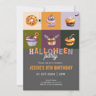 Cute Halloween Trick or Treat Birthday Invitation